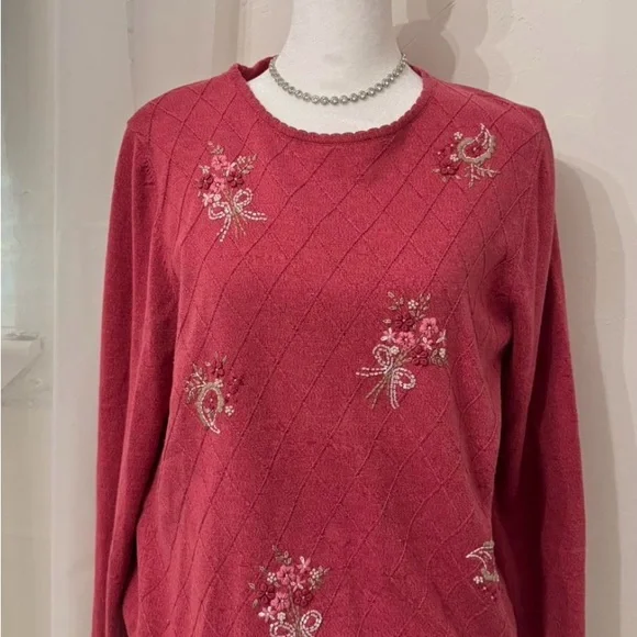 Alfred Dunner Raspberry Knit Top - Picture 1 of 3